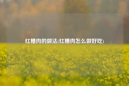 红糟肉的做法(红糟肉怎么做好吃)